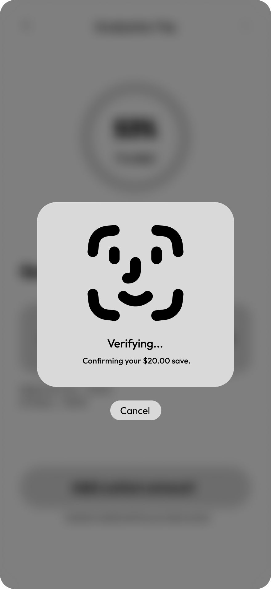 Wireframe: FaceID screen